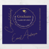 卒業生モダン成（青） スパークリングワインラベル (シングルラベル)