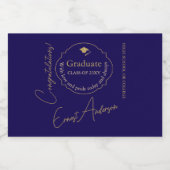 卒業生モダン成（青） リキュールボトルラベル (シングルラベル)