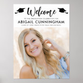 卒業生モダン歓迎フォトシンプルスクリプト ポスター (正面)