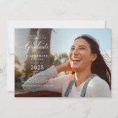 卒業生モダン活写真卒業 招待状 (正面)