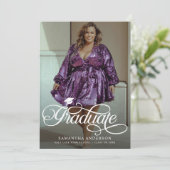 卒業生モダン物2枚の写真卒業パーティー 招待状 (スタンド正面)