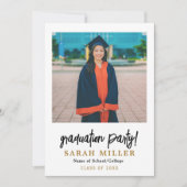 卒業生モダン生上限2写真卒業アナウンス 案内状 (正面)