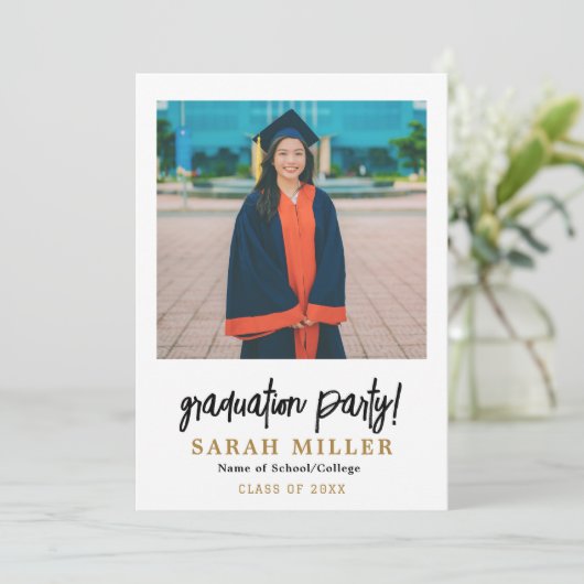 卒業生モダン生上限2写真卒業アナウンス 案内状 (スタンド正面)