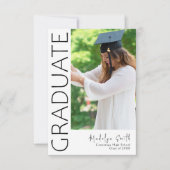 卒業生モダン立写真卒業 招待状 (正面)