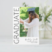 卒業生モダン立写真卒業 招待状 (スタンド正面)