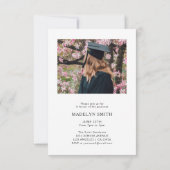 卒業生モダン立写真卒業 招待状 (裏面)