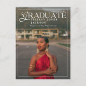 卒業生モダン雑誌写真卒業パーティー ポストカード (正面)