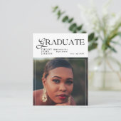 卒業生モダン雑誌写真卒業パーティー ポストカード (スタンド正面)