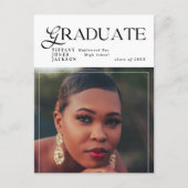 卒業生モダン雑誌写真卒業パーティー ポストカード (正面)