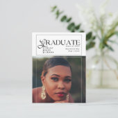 卒業生モダン雑誌写真卒業パーティー ポストカード (スタンド正面)