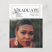 卒業生モダン雑誌写真卒業パーティー ポストカード (正面)