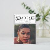 卒業生モダン雑誌写真卒業パーティー ポストカード (スタンド正面)