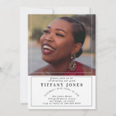 卒業生モダン雑誌写真卒業パーティー 案内状 (裏面)