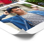 卒業生モダン18名フォトコラージュカスタムカラー ポスター (角)