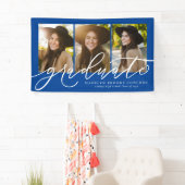 卒業生モダン3名フォトブルー 横断幕 (インサイチュ)