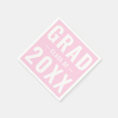 卒業生ライトピンクタイポグラフィ スタンダードカクテルナプキン (角)