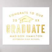 卒業生会へのおめでとう 箔ポスター (正面)