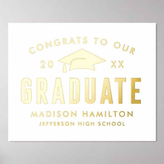 卒業生会へのおめでとう 箔ポスター (正面)