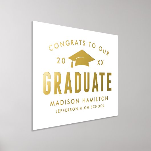 卒業生会へのおめでとう 箔ポスター (レイダウン)