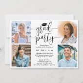 卒業生共同卒業パーティー写真コラージュ 招待状 (裏面)