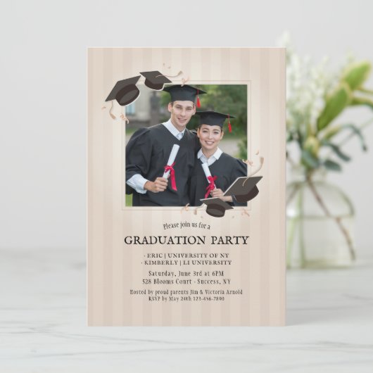 卒業生写真卒業パーティー招待状 招待状 (スタンド正面)