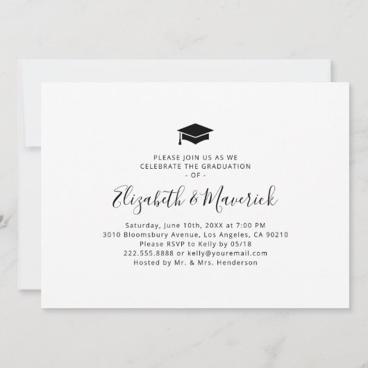 卒業生写真卒業パーティー招待状 招待状 (裏面)