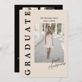 卒業生向け エッジ発表 カード５ 枚の写真 招待状 (正面/裏面)