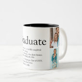 卒業生定義写真コラージュ モダン ツートーンマグカップ (正面右)