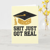 卒業生得実在おもしろいのシート カード (黄色い花)