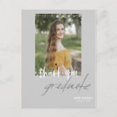 卒業生男女兼用に感謝はがき インビテーションポストカード (正面)