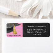 卒業生祝いブラック&ピンク ラベル (インサイチュ)