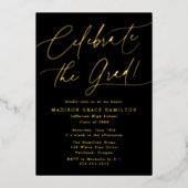 卒業生祝脚写真卒業会 箔招待状 (正面)