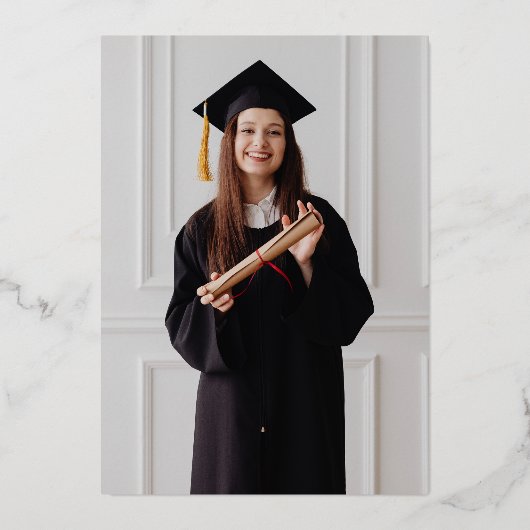 卒業生祝脚写真卒業会 箔招待状 (裏面)