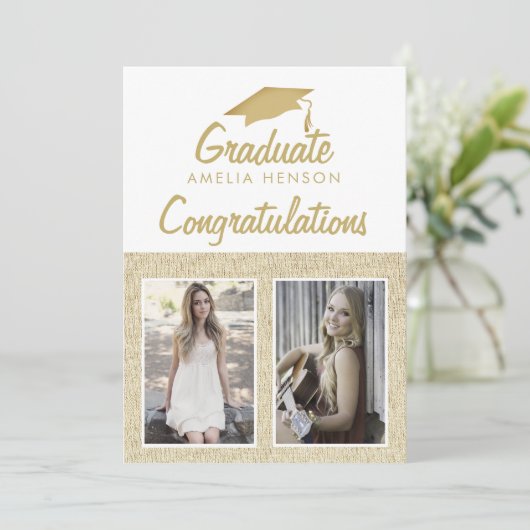 卒業生素朴の写真コラージュ2名 カード (スタンド正面)