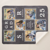 卒業生素朴生記念写真コラージュ シェルパブランケット (正面(横))