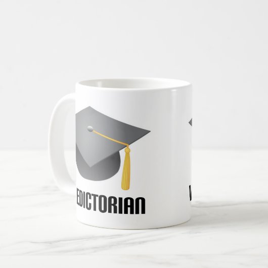 卒業生総代の灰色の卒業生の帽子 コーヒーマグカップ (正面左)