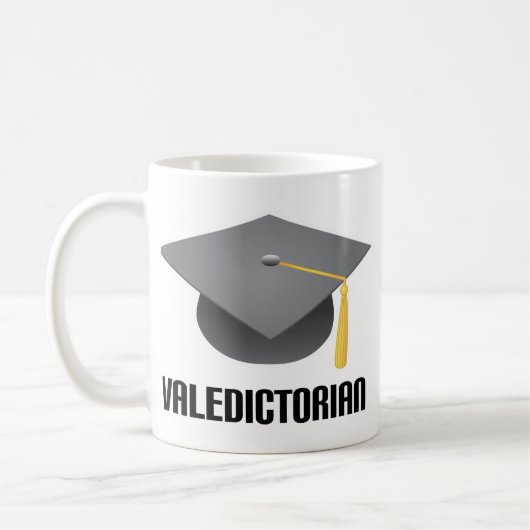 卒業生総代の灰色の卒業生の帽子 コーヒーマグカップ (左)