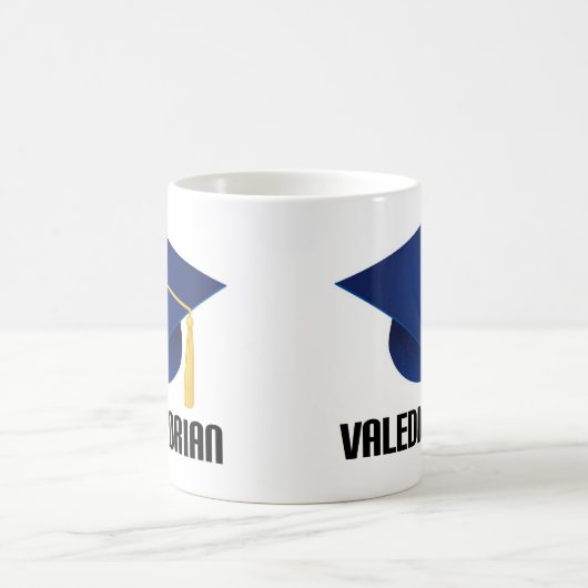 卒業生総代の青い卒業生の帽子 コーヒーマグカップ (中央)