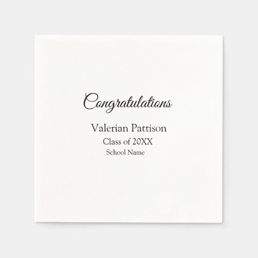 卒業生追加モシンプルーおめでとう スタンダードカクテルナプキン (正面)