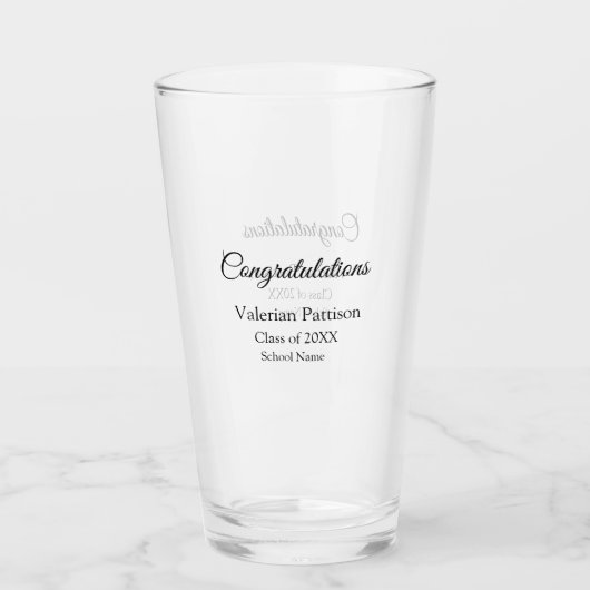 卒業生追加モシンプルーおめでとう タンブラーグラス (正面)