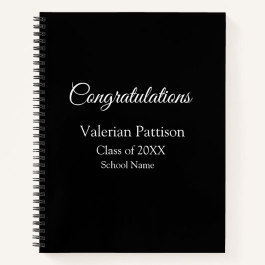 卒業生追加モシンプルーおめでとう ノートブック (正面)