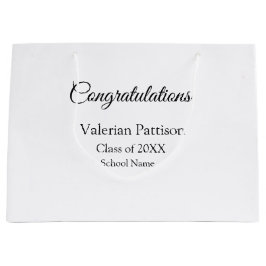 卒業生追加モシンプルーおめでとう ラージペーパーバッグ