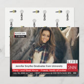 卒業生速報TVファブ 招待状 (正面/裏面)