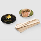 卒業生黒金ゴールド紙吹雪写真2023 ハンドファン (組立なし)