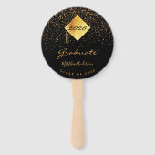 卒業生黒金ゴールド紙吹雪写真2023 ハンドファン (正面)