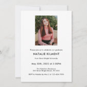 卒業生14名フォトコラージュ紫の卒業 招待状 (裏面)