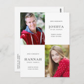 卒業生2名が卒業写真を二重に ポストカード (正面/裏面)