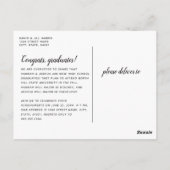 卒業生2名が卒業写真を二重に ポストカード (裏面)