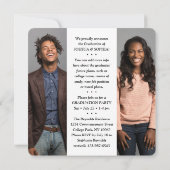 卒業生2名と写真4名の共同修了生 案内状 (裏面)