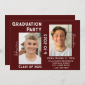 卒業生2名招待状（写真あり） 招待状 (正面/裏面)